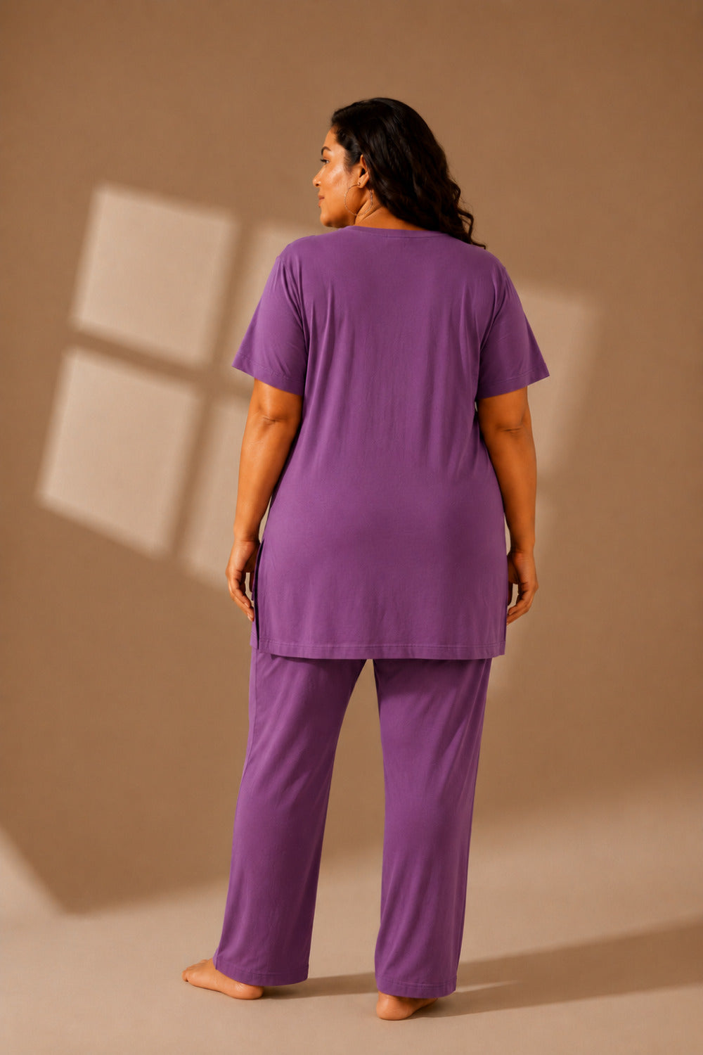 Woman Cotton Floral Printed Tshirt & Pajama Set-Lounge Wear
