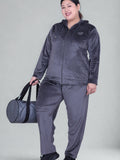 Winter Cotton Velvet Tracksuit For Women - Cloud Grey
