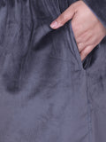 Winter Cotton Velvet Tracksuit For Women - Cloud Grey