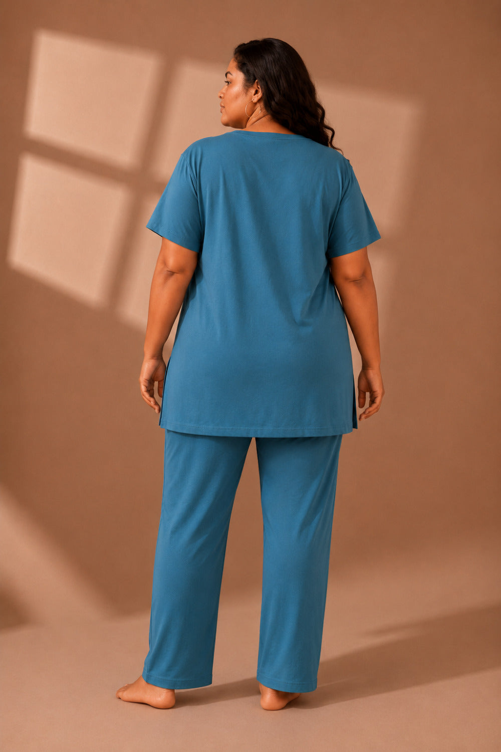 Woman Cotton Floral Printed Tshirt & Pajama Set-Lounge Wear