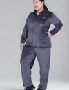Winter Cotton Velvet Tracksuit For Women - Cloud Grey