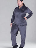 Winter Cotton Velvet Tracksuit For Women - Cloud Grey