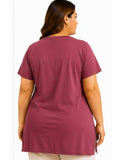 Woman Cotton Lycra V-Neck  Active Tees –Mauve
