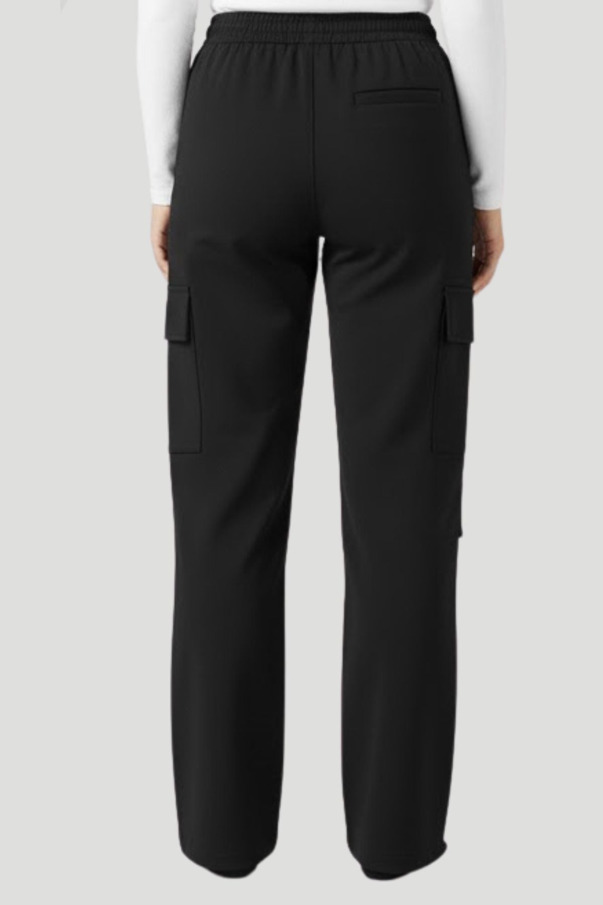 Plus Size Winters Cozy Fleece Cargo Pants For Women - Black