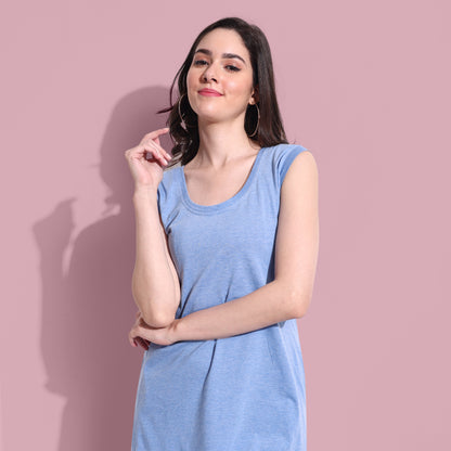 Sky Blue Comfortable Breezy Lounge Dress for Summer online in India at best prices