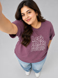 Cupid Woman Basic Printed Cotton Tees In Plus Sizes