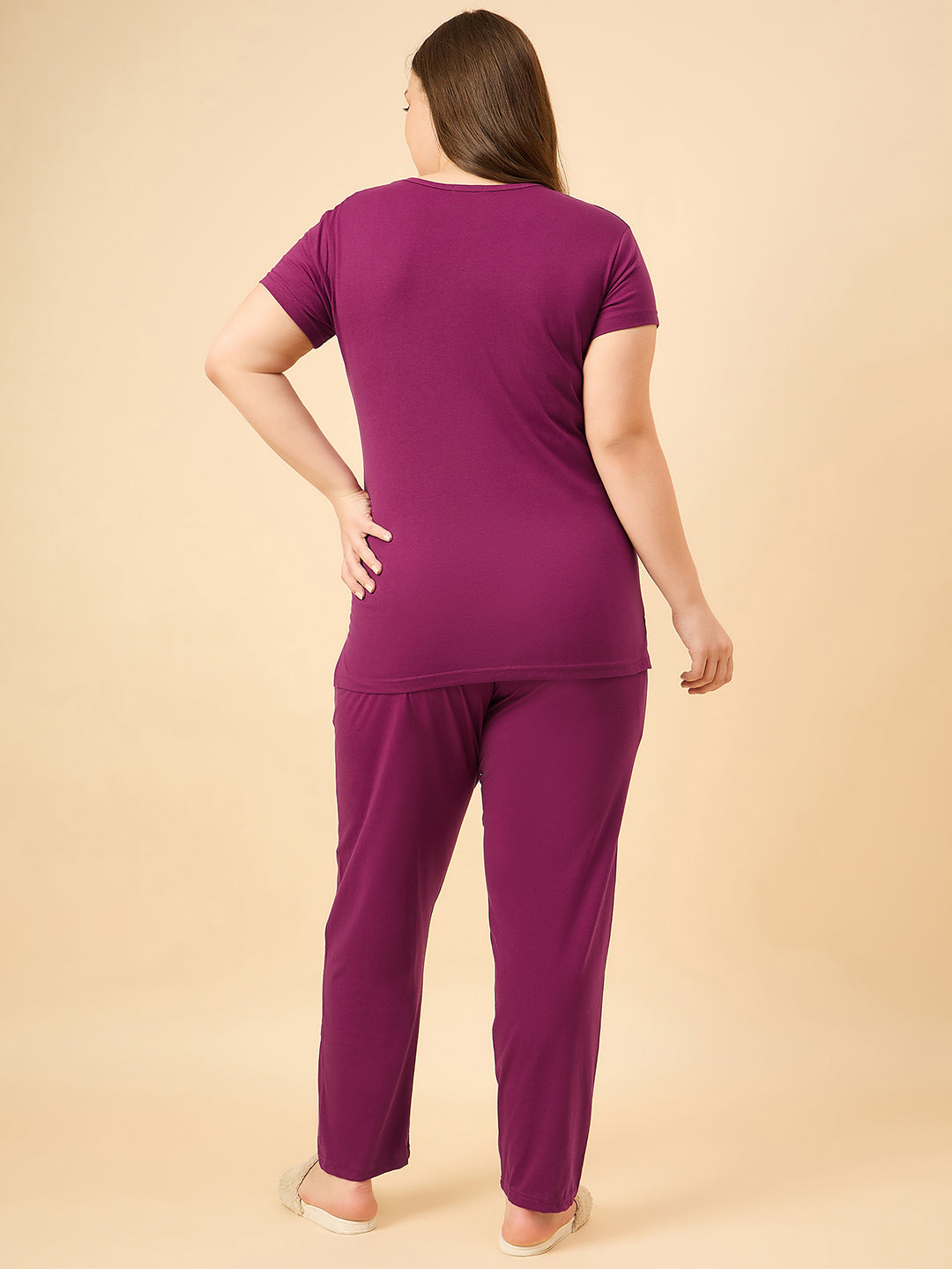 Cotton Nightsuit For Women - Pyjama Set -Purple