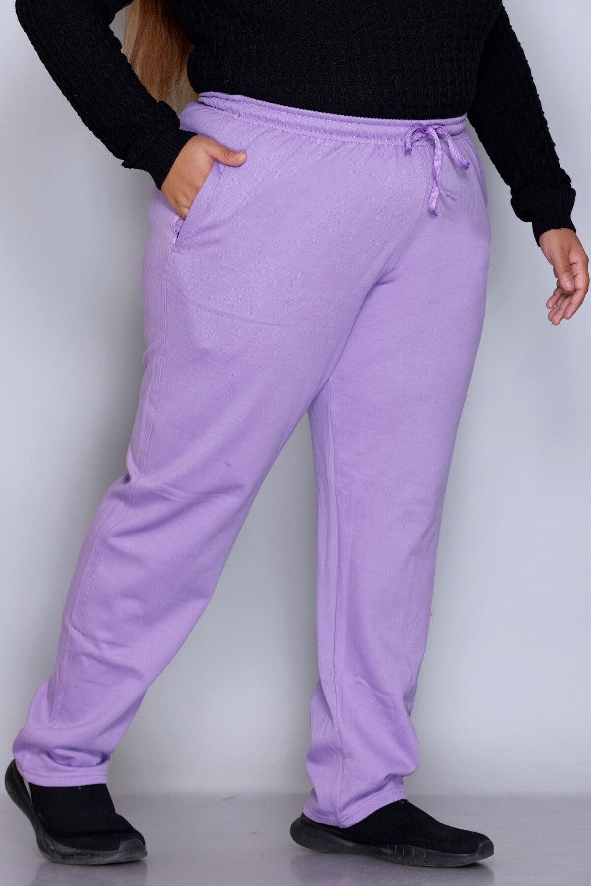 Winter Wear Warm Fleece Lowers For Women- Lilac Blush