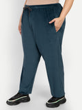 Stylish Peacock Blue Cotton Winter Velvet Tracksuit For Women Online In India