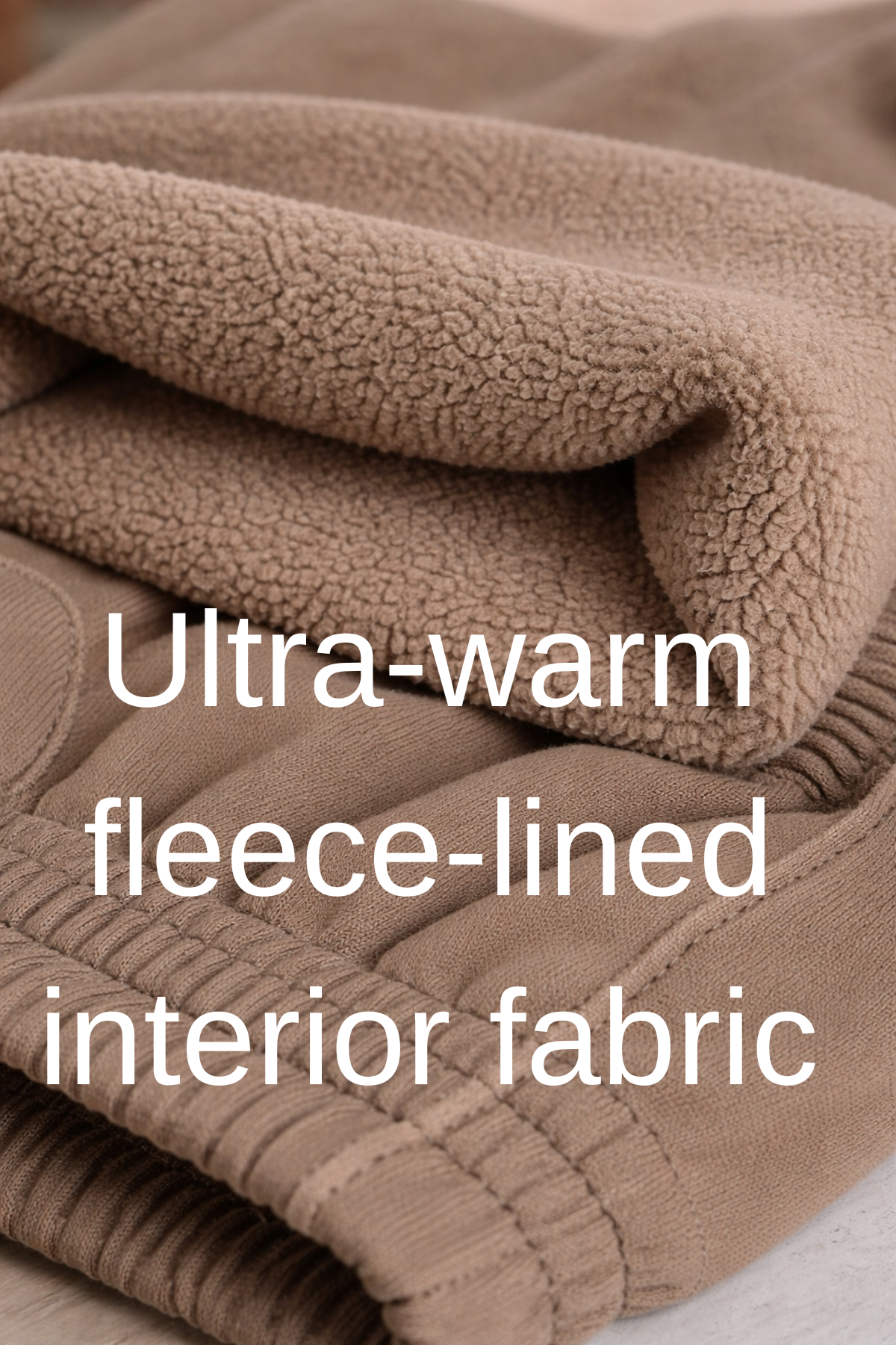 Jinxer Men Plus Size Winter Fleece Track Pants - Brown