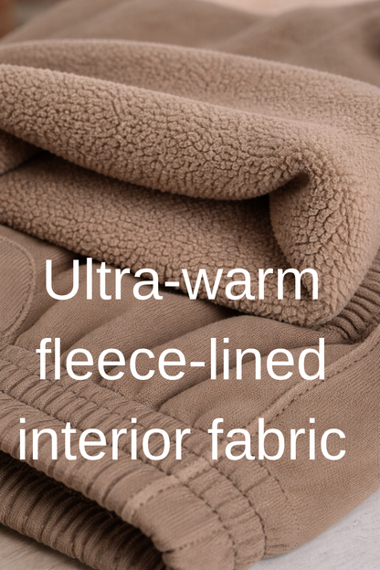 Jinxer Men Plus Size Winter Fleece Track Pants - Brown