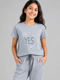 Girls Cotton T-Shirt & Pajama Set Soft Co-Ord Outfit for Kids (9-12 Years)
