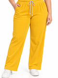 Women’s Ribbed Knit Track Pants / Relaxed Lounge Joggers with Drawstring