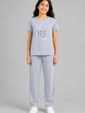 Girls Cotton T-Shirt & Pajama Set Soft Co-Ord Outfit for Kids (9-12 Years)