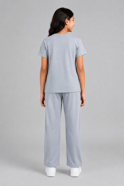 Girls Cotton T-Shirt & Pajama Set Soft Co-Ord Outfit for Kids (9-12 Years)
