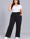 Women’s Ribbed Knit Track Pants / Relaxed Lounge Joggers with Drawstring