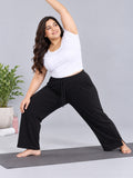 Women’s Ribbed Knit Track Pants / Relaxed Lounge Joggers with Drawstring
