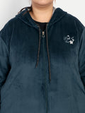 Stylish Peacock Blue Cotton Winter Velvet Tracksuit For Women Online In India