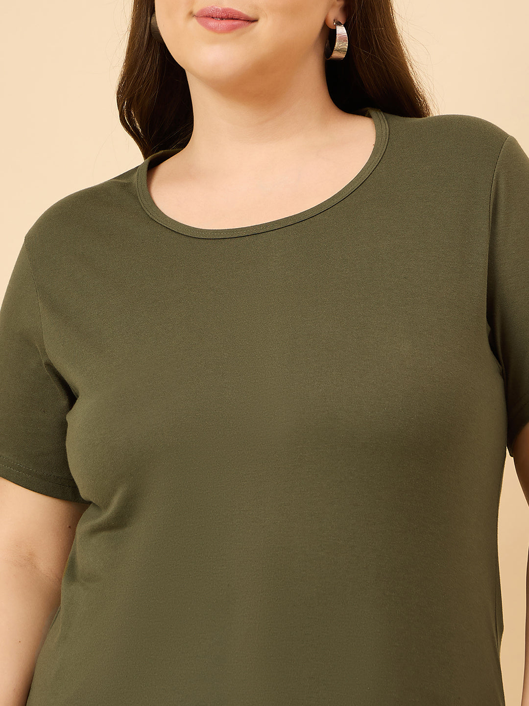 Plus size olive green shirt best sale