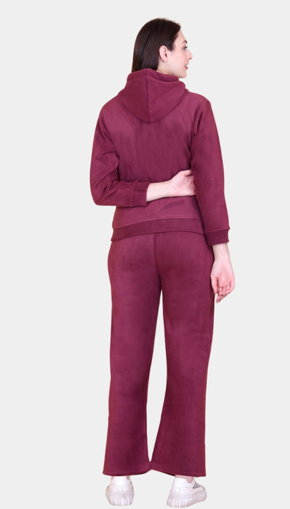 Winters Ultra Warm Fleece Tracksuit Set -Cherry Blossom