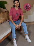 Women Textured Cotton Relaxed  Fit T-Shirt: Primrose