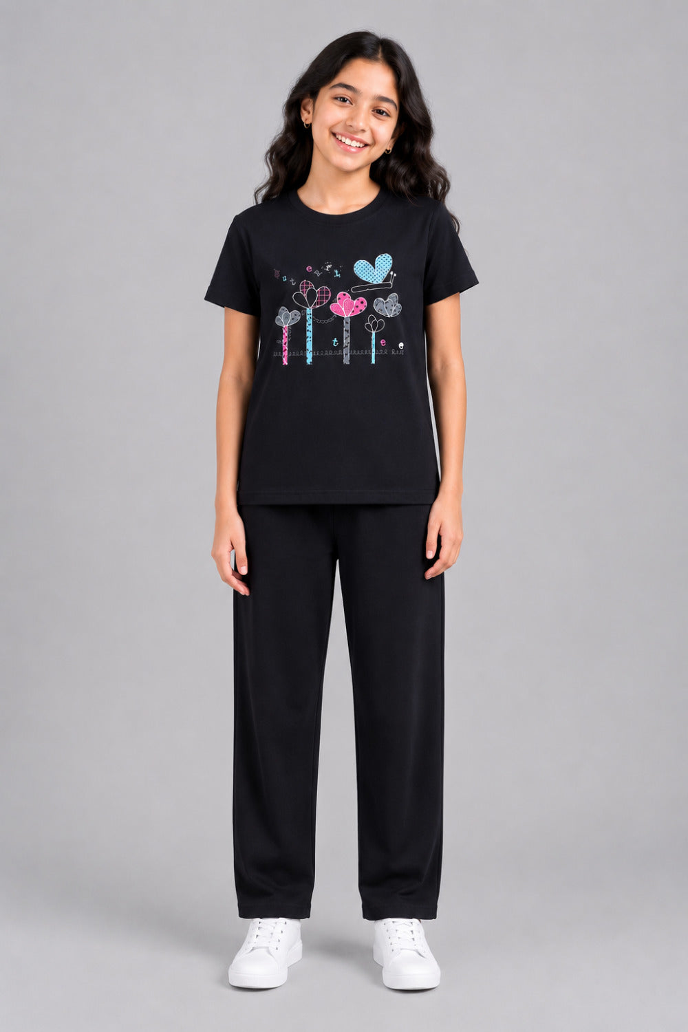 Girls Cotton T-Shirt & Pajama Set Soft Co-Ord Outfit for Kids (9-12 Years)