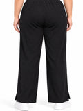 Women’s Ribbed Knit Track Pants / Relaxed Lounge Joggers with Drawstring