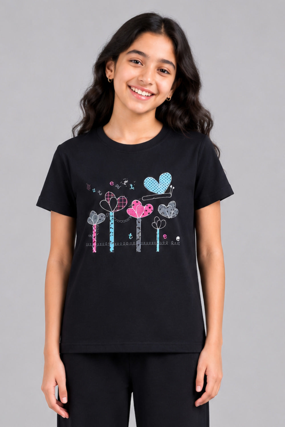 Girls Cotton T-Shirt & Pajama Set Soft Co-Ord Outfit for Kids (9-12 Years)