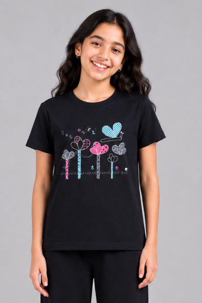 Girls Cotton T-Shirt & Pajama Set Soft Co-Ord Outfit for Kids (9-12 Years)