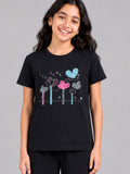 Girls Cotton T-Shirt & Pajama Set Soft Co-Ord Outfit for Kids (9-12 Years)