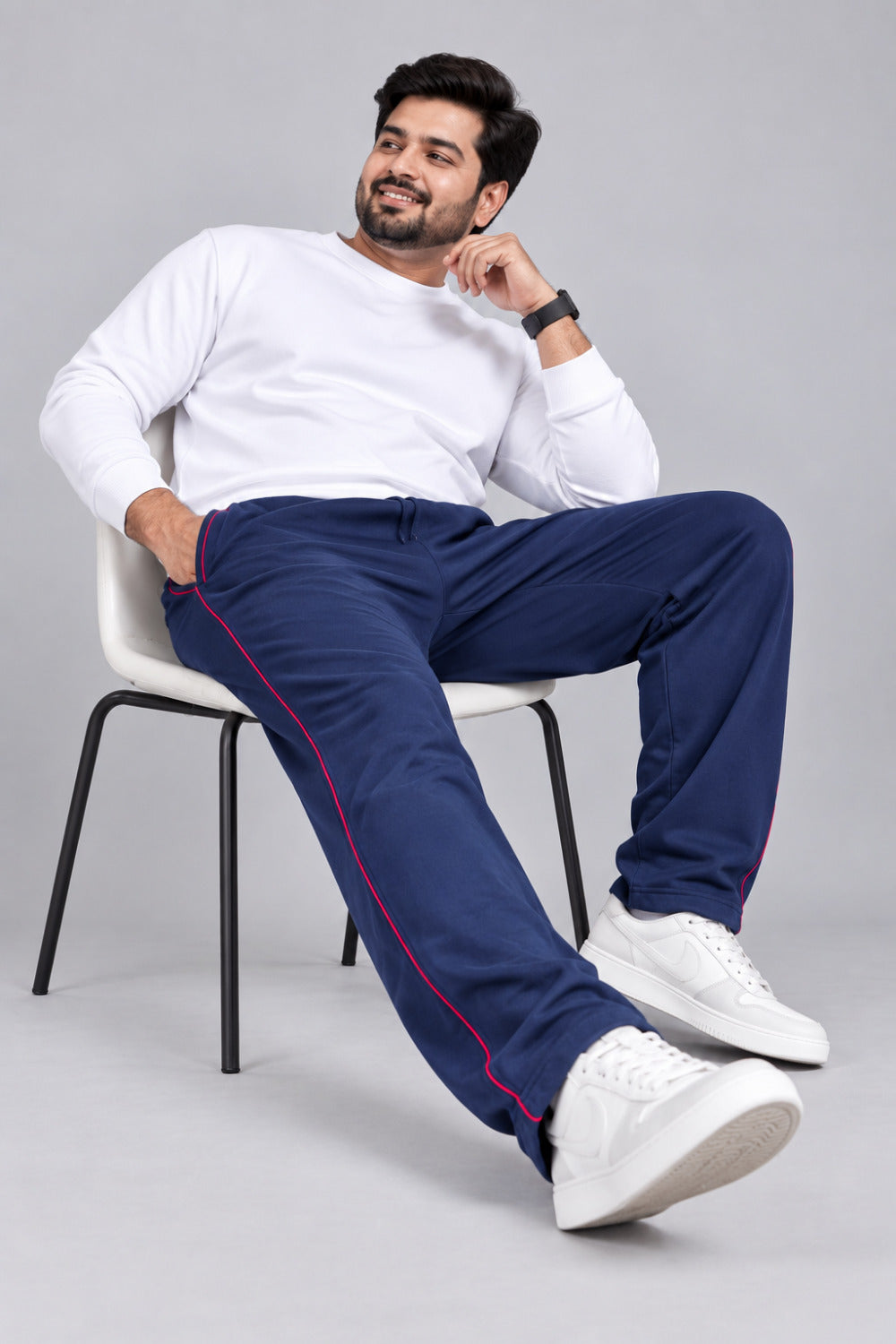 Jinxer Men Winter Fleece Track Pants - Blue