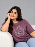 Cupid Woman Basic Printed Cotton Tees In Plus Sizes