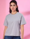 Cupid Woman Basic Cotton Tees-Ash