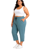 Cotton Capris For Women - Half Capri Pants - Sage