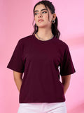 Solid Cotton Boxy Fit T-Shirt for Women