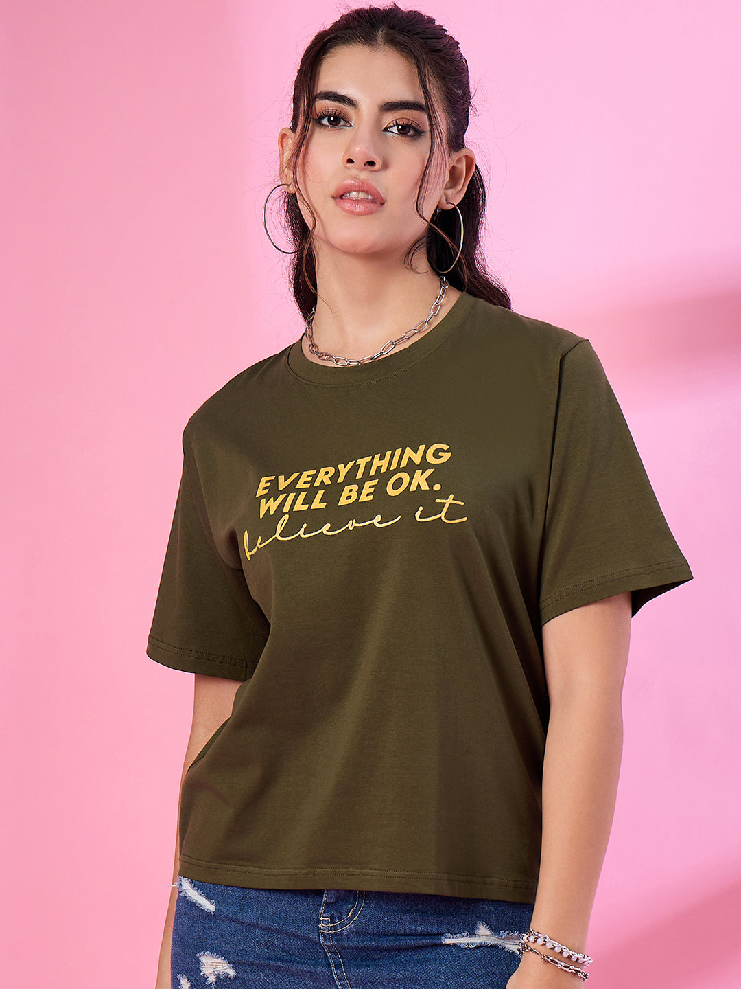 Women Round Neck Oversized T-shirts Online