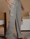 Women Smart Straight Fit Easy Wash Cargo Pants- Oak Grey