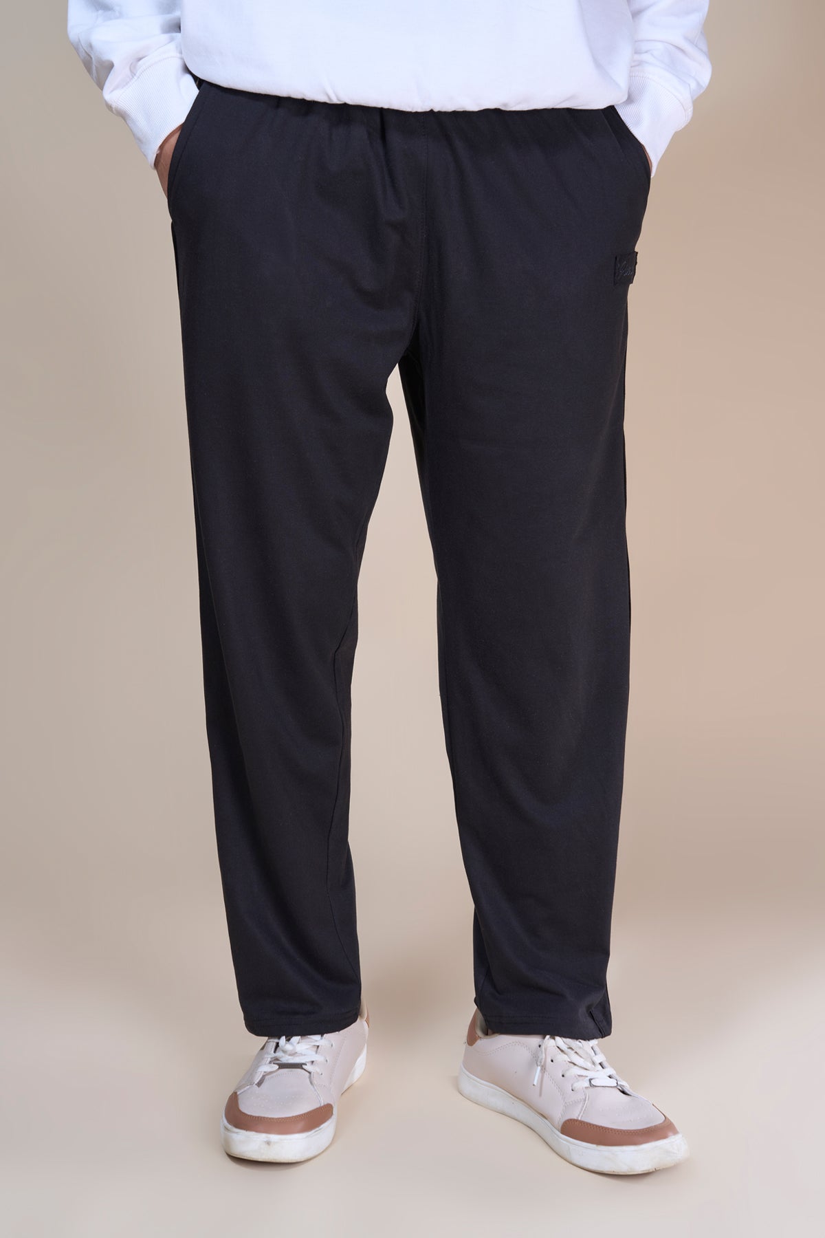 Jinxer Men Side Striped wide leg Fit Trackpants Black