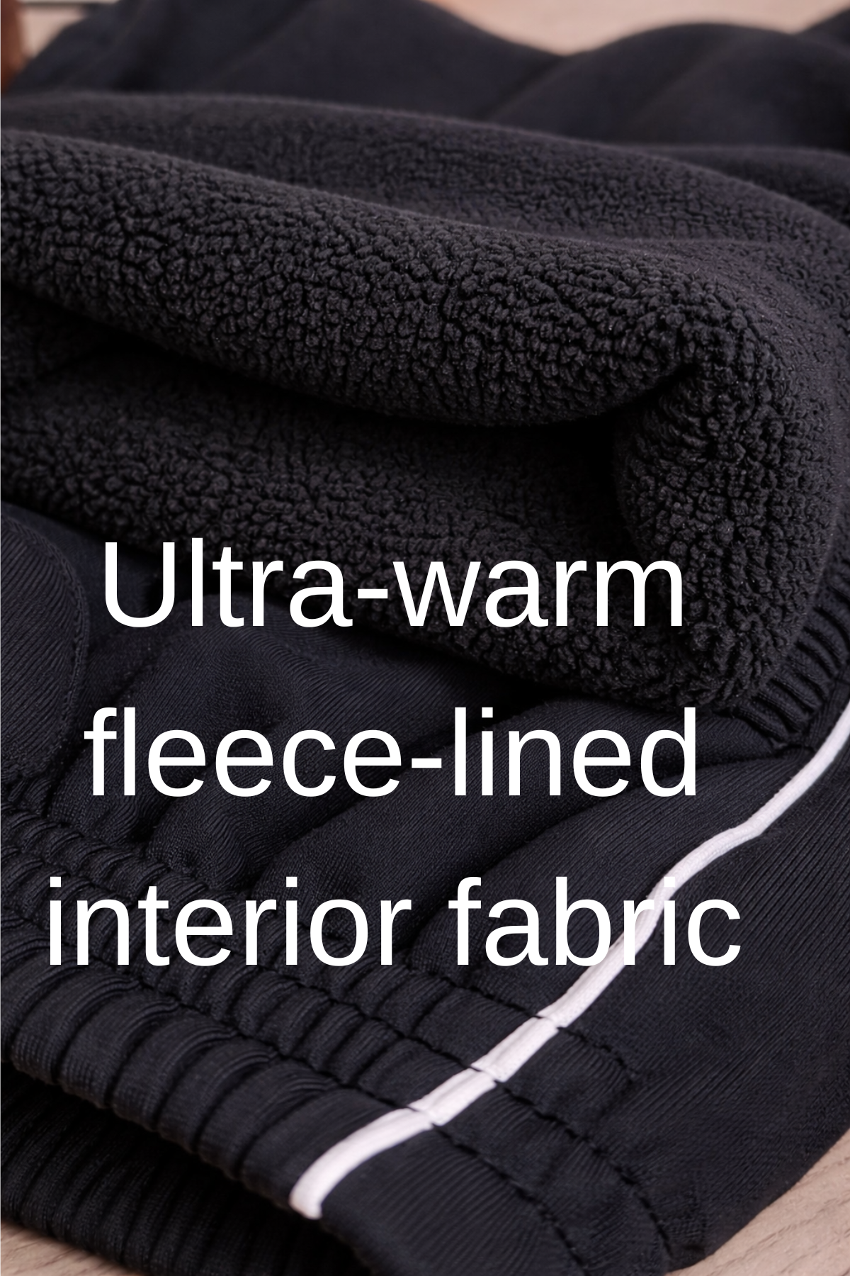 Jinxer Men Plus Size Winter Fleece Track Pants - Black