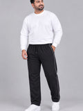 Jinxer Men Plus Size Winter Fleece Track Pants - Black