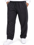 Jinxer Men Plus Size Winter Fleece Track Pants - Black