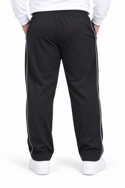 Jinxer Men Plus Size Winter Fleece Track Pants - Black