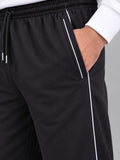 Jinxer Men Plus Size Winter Fleece Track Pants - Black