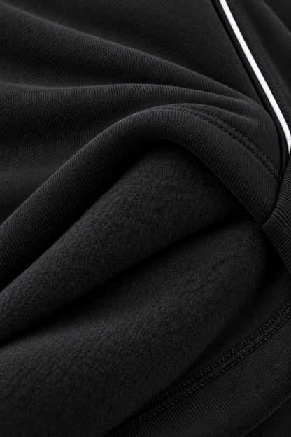 Jinxer Men Plus Size Winter Fleece Track Pants - Black