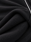 Jinxer Men Plus Size Winter Fleece Track Pants - Black
