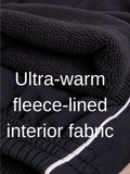 Jinxer Men Plus Size Winter Fleece Track Pants - Black