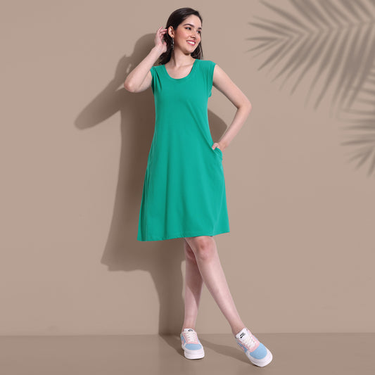 Persian Green Comfortable Breezy Lounge Dress for Summer online in India at best prices 