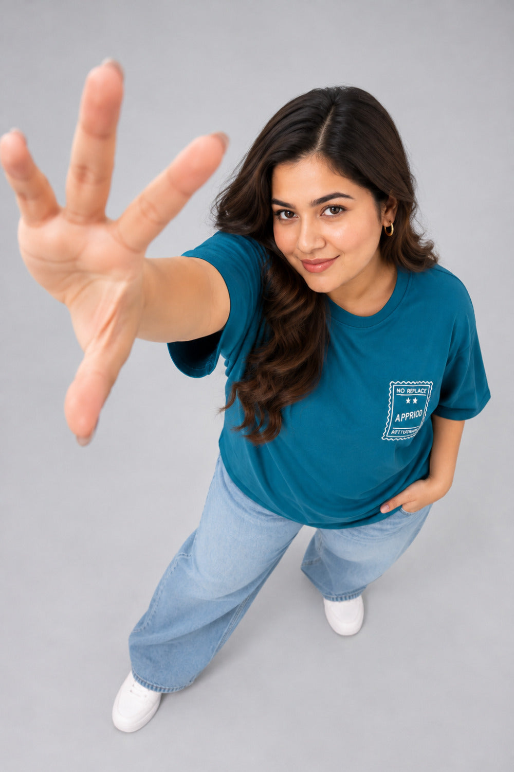 Cupid Woman Basic Printed Cotton Tees In Plus Sizes