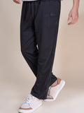 Jinxer Men Side Striped wide leg Fit Trackpants Black