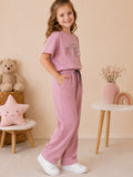 Girls Cotton T-Shirt & Pajama Set Soft Co-Ord Outfit for Kids 6-9 Years  (6-9 Years)